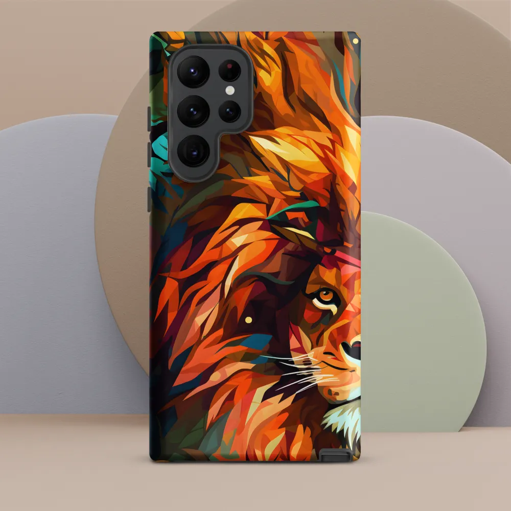 Majestic Gaze: The Polygonal Lion