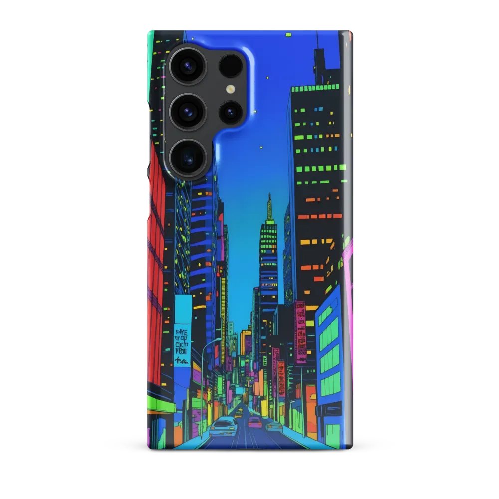 Neon Dreamscape: A Futuristic City at Dusk | Phone Case |  S23 Ultra | Snap Case | Glossy