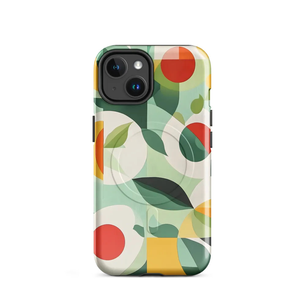 Harmony in Shapes: A Playful Abstract Design | Phone Case |  14 | MagSafe® Tough Case | Glossy
