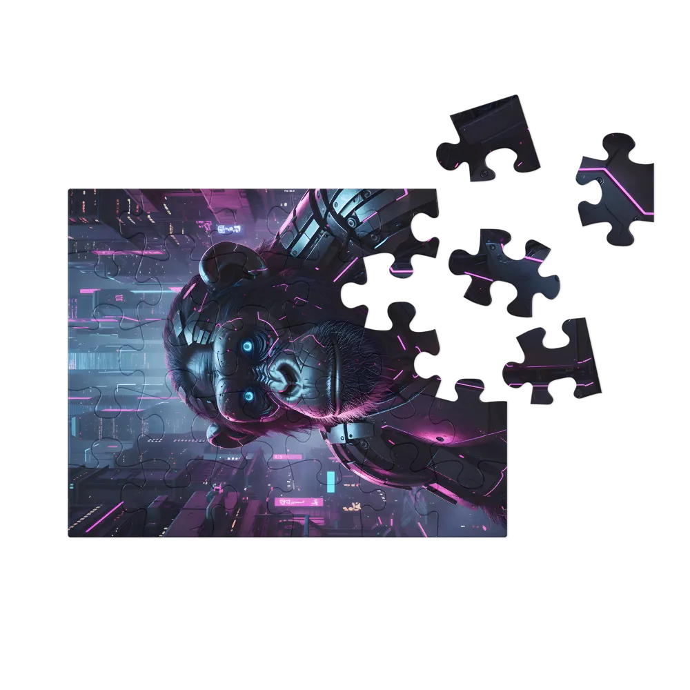 Cyborg Chimpanzee 
 Jigsaw Puzzle in Tin Box