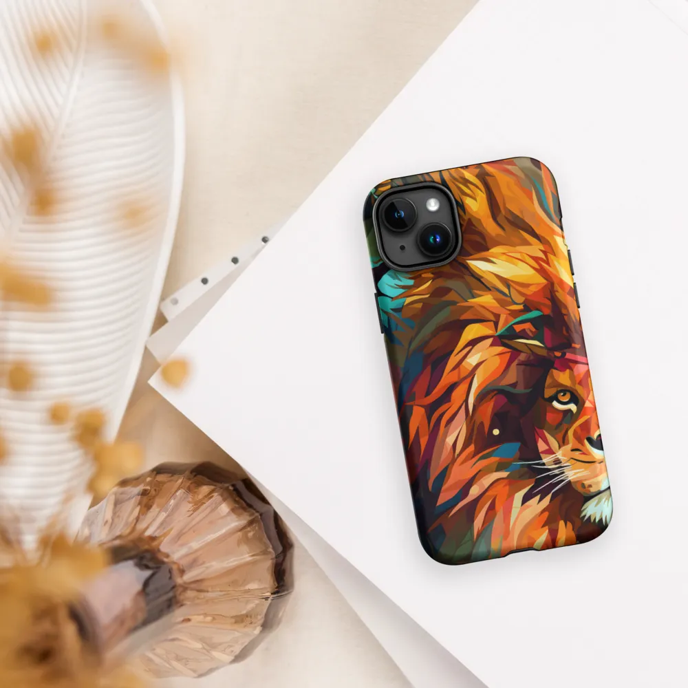 Majestic Gaze: The Polygonal Lion