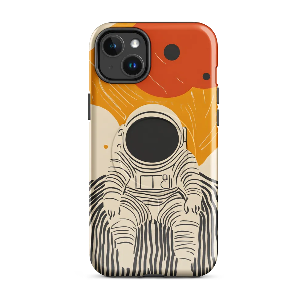 Astronaut in Cosmic Thoughts | Phone Case |  14 Plus | MagSafe® Tough Case | Glossy