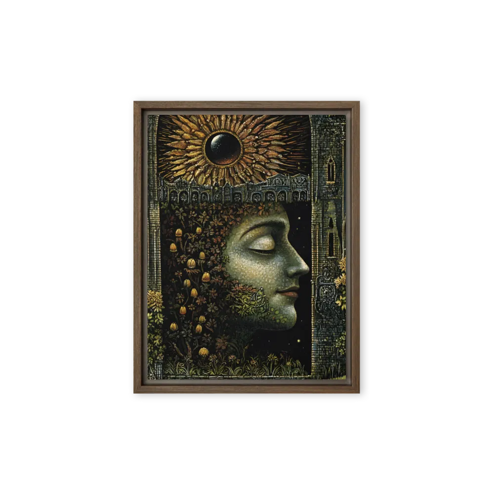 Nature’s Embrace: The Infinite Connection | Canvas with Brown Frame | 9″×12″