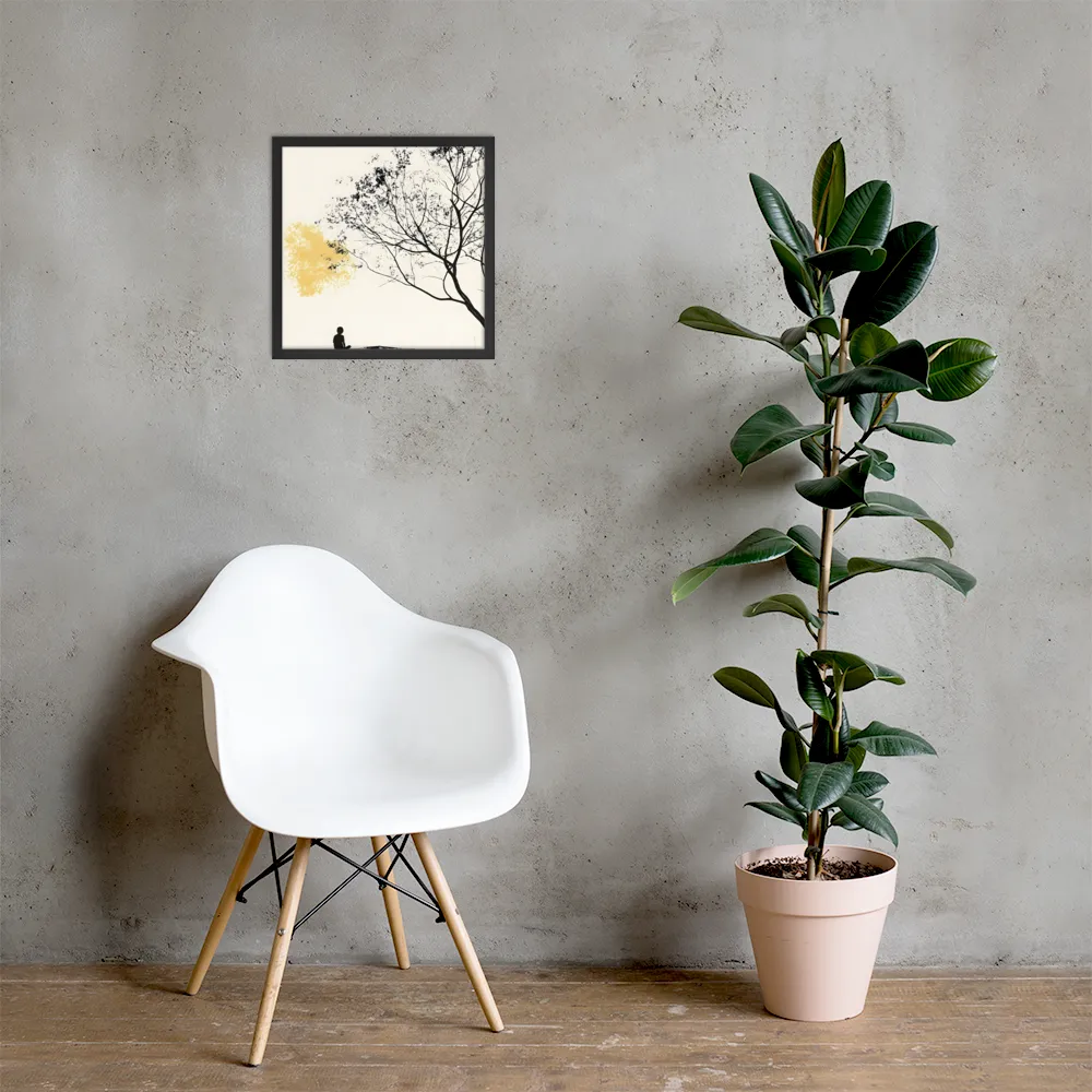 Whispers of Solitude | Poster with Black Frame | 16″×16″