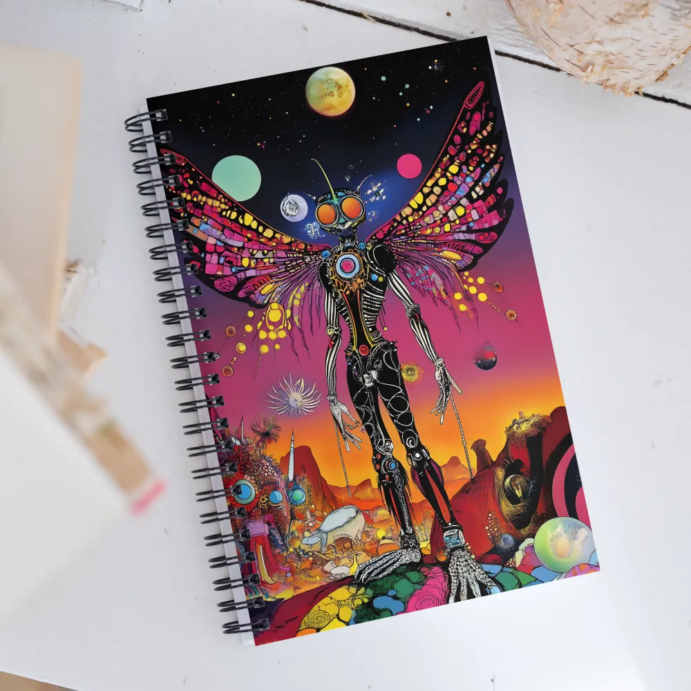 Celestial Winged Skeleton. | Spiral Notebook