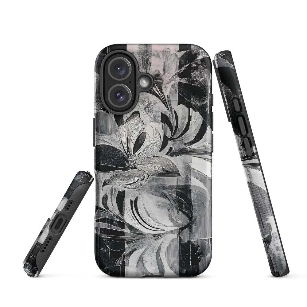 Floral Fusion in Monochrome | Phone Case