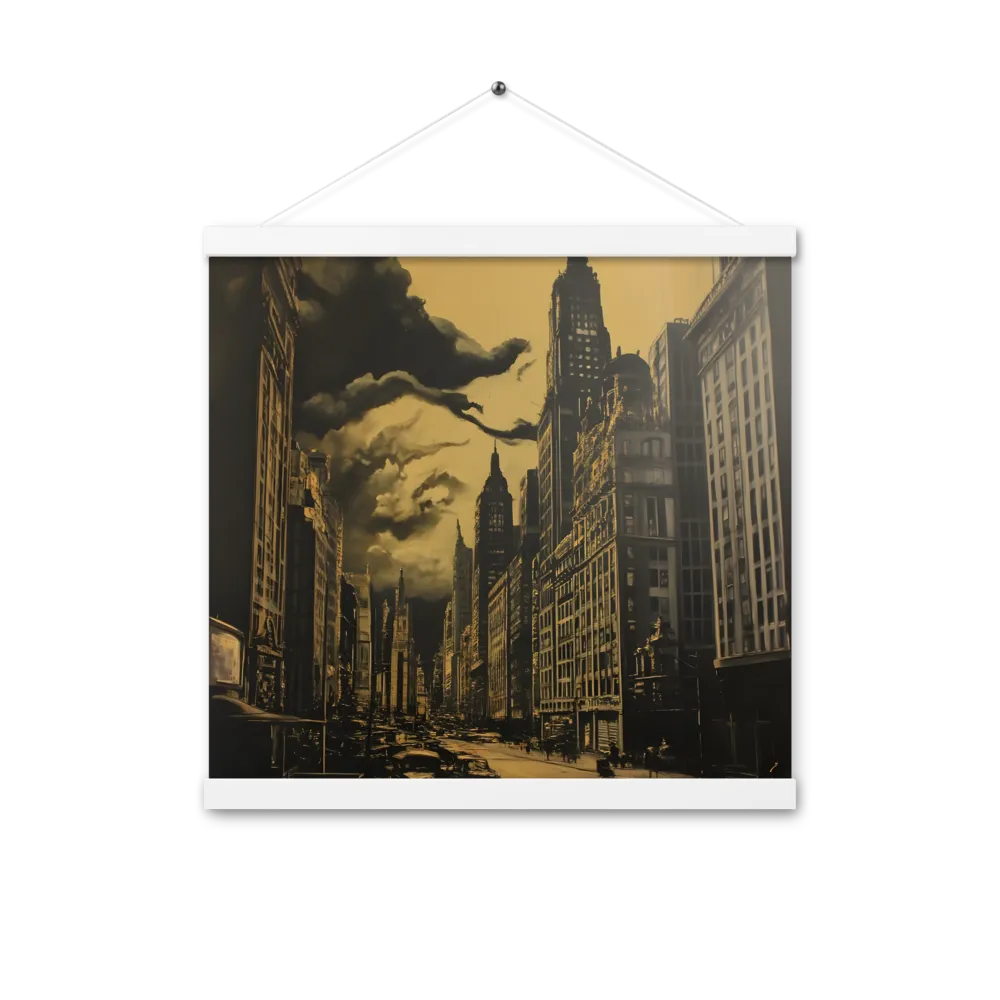 Echoes of a Forgotten Skyline | Poster With White Wood Hanger | 16″×16″