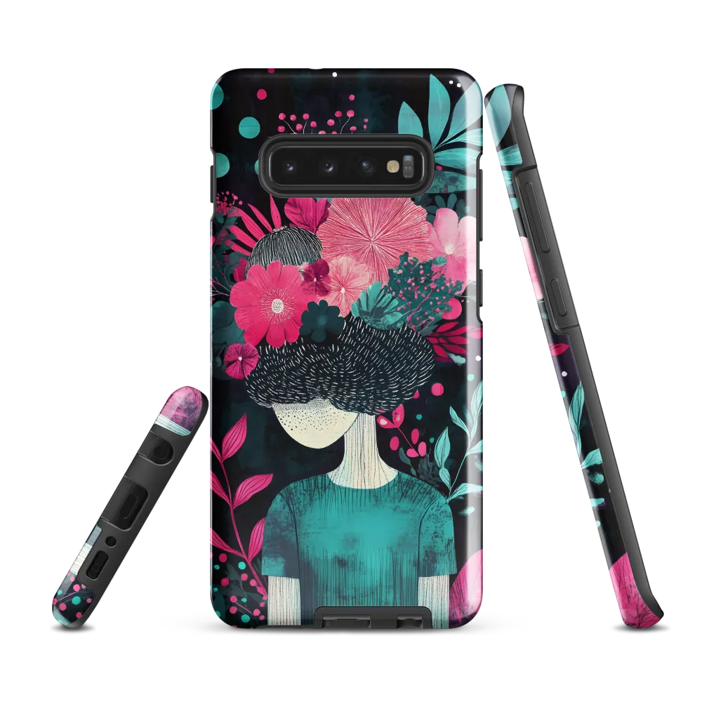 Floral Harmony: A Portrait of Serenity | Phone Case |  S10 Plus | Tough Case | Glossy