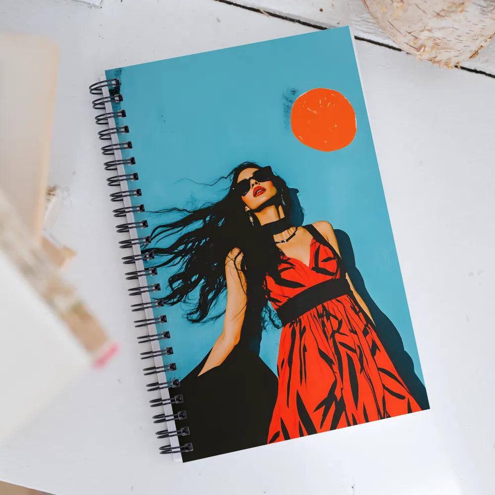 Sunset in Fashion: A Modern Portrait | Spiral Notebook