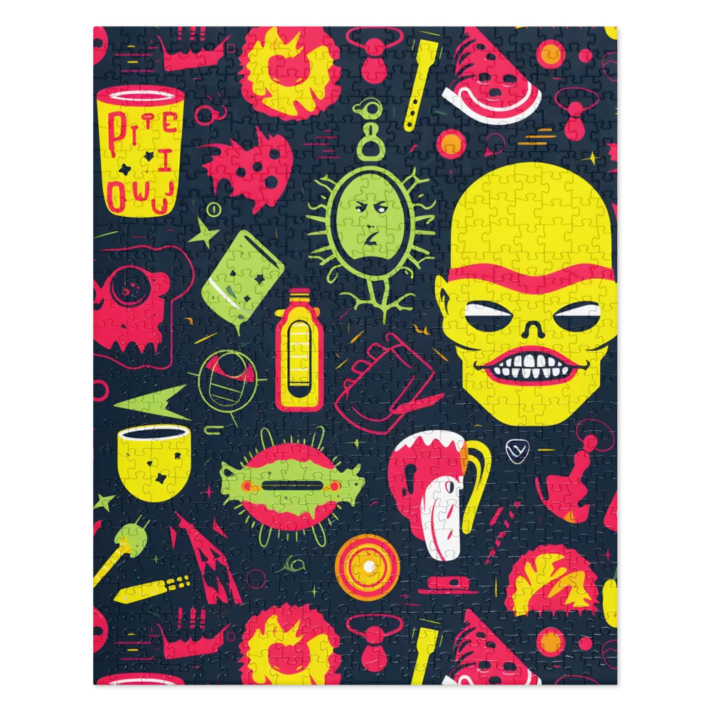 Neon Revelry: A Quirky Exploration of Modern Pop Art | Jigsaw Puzzle | 520 pieces