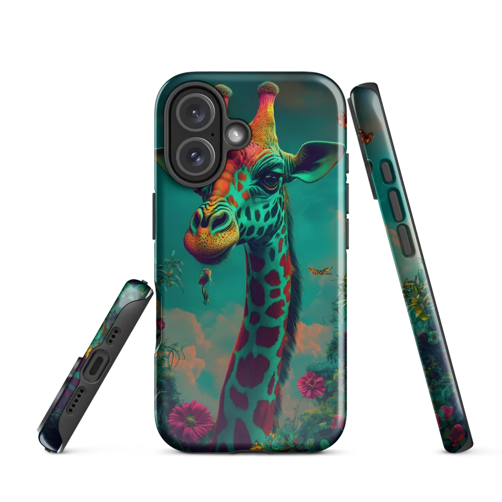 Whimsical Giraffe Among Blossoms