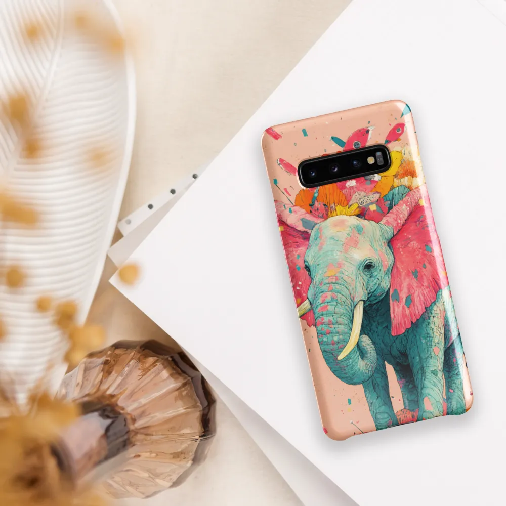 Whimsical Elegance: The Floral Elephant | Phone Case |  S10 Plus | Snap Case | Glossy