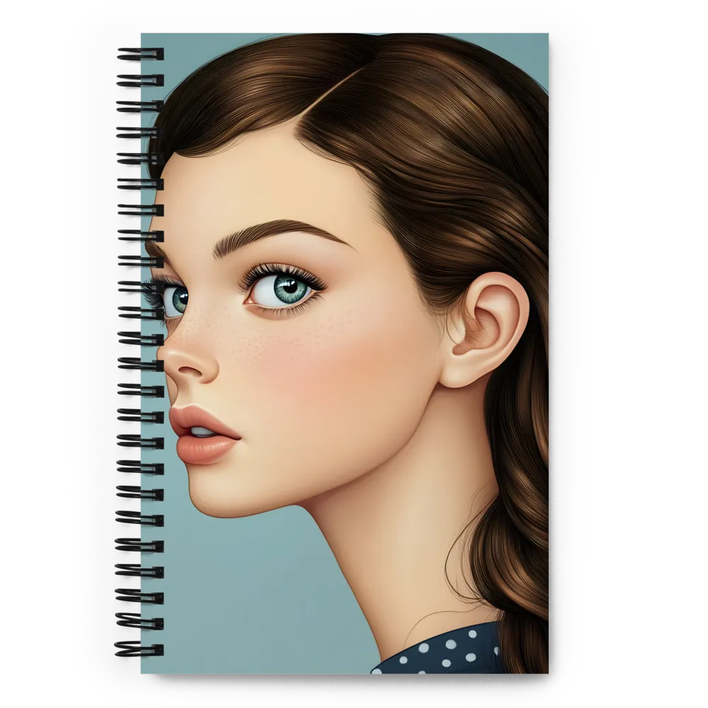 Captivating Gaze: A Modern Portrait | Spiral Notebook