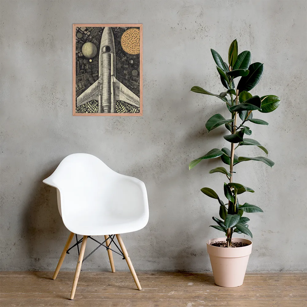 Voyage to the Unknown | Poster with Red oak Frame | 18″×24″
