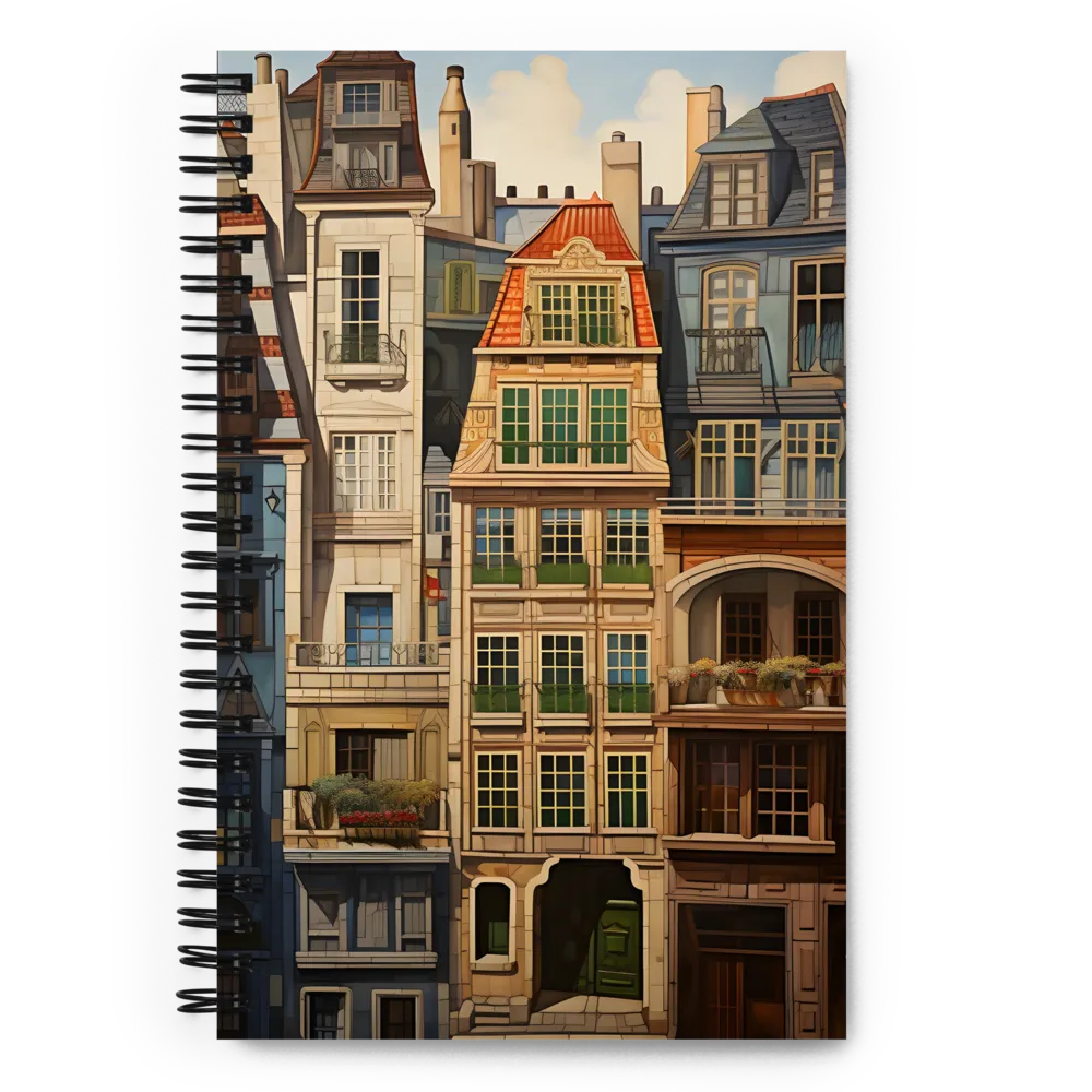 Charming Facades: A Tribute to Urban Living | Spiral Notebook