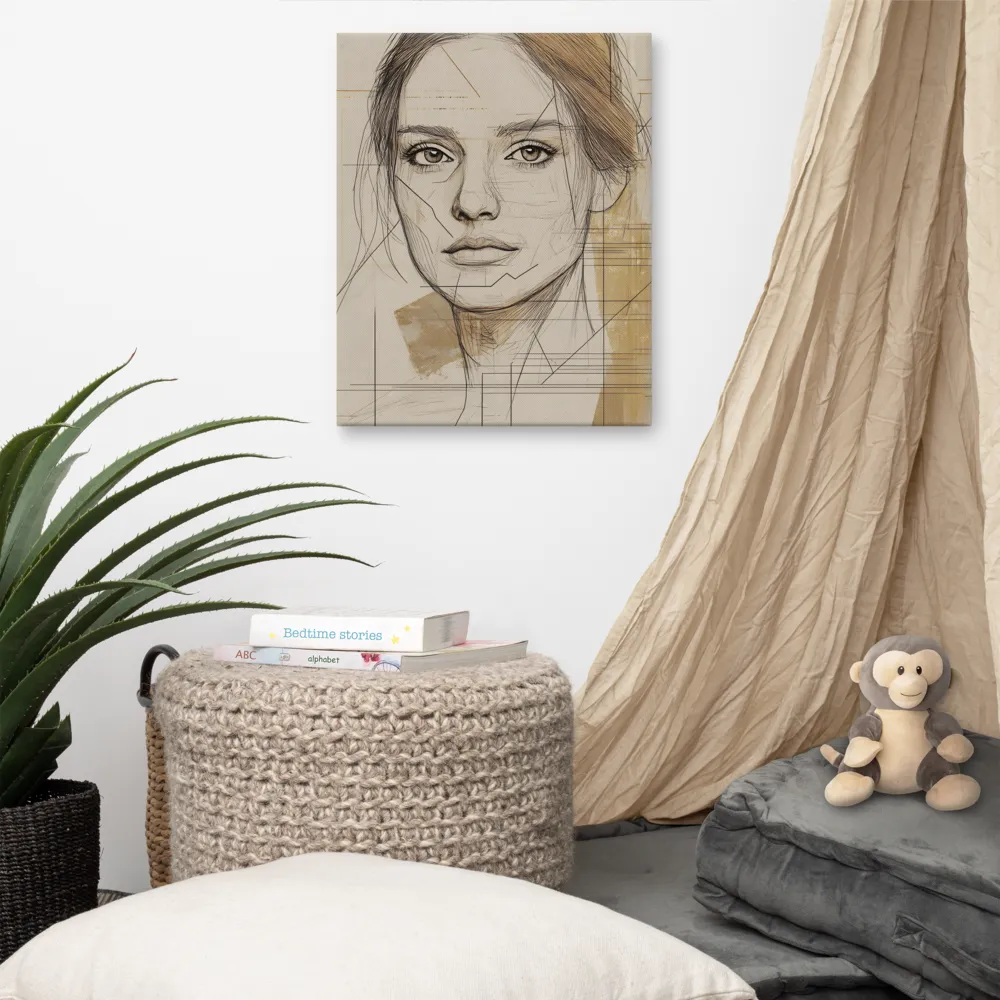 Geometric Elegance: A Modern Portrait | Canvas | 16″×20″