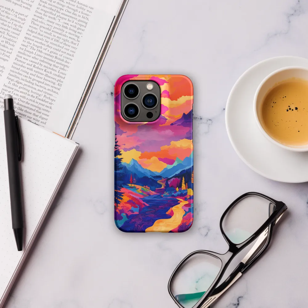 Radiant Serenity: A Surreal Landscape | Phone Case |  14 Pro | Snap Case | Matte