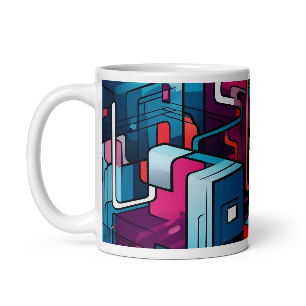 Dynamic Geometry: A Colorful Interplay | Mug with White inside | 11 oz