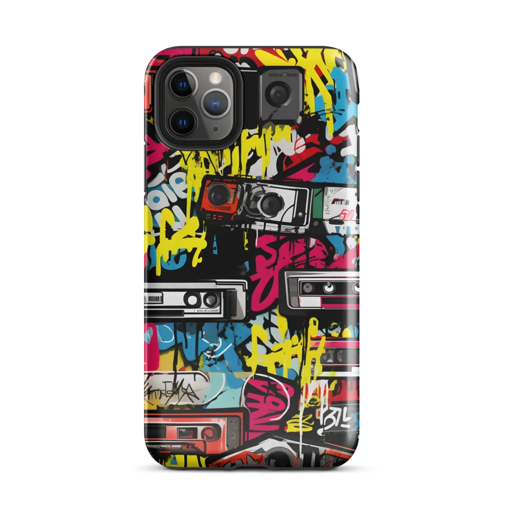 Urban Nostalgia: A Retro Cassette Explosion | Phone Case |  11 Pro Max | Tough Case | Glossy