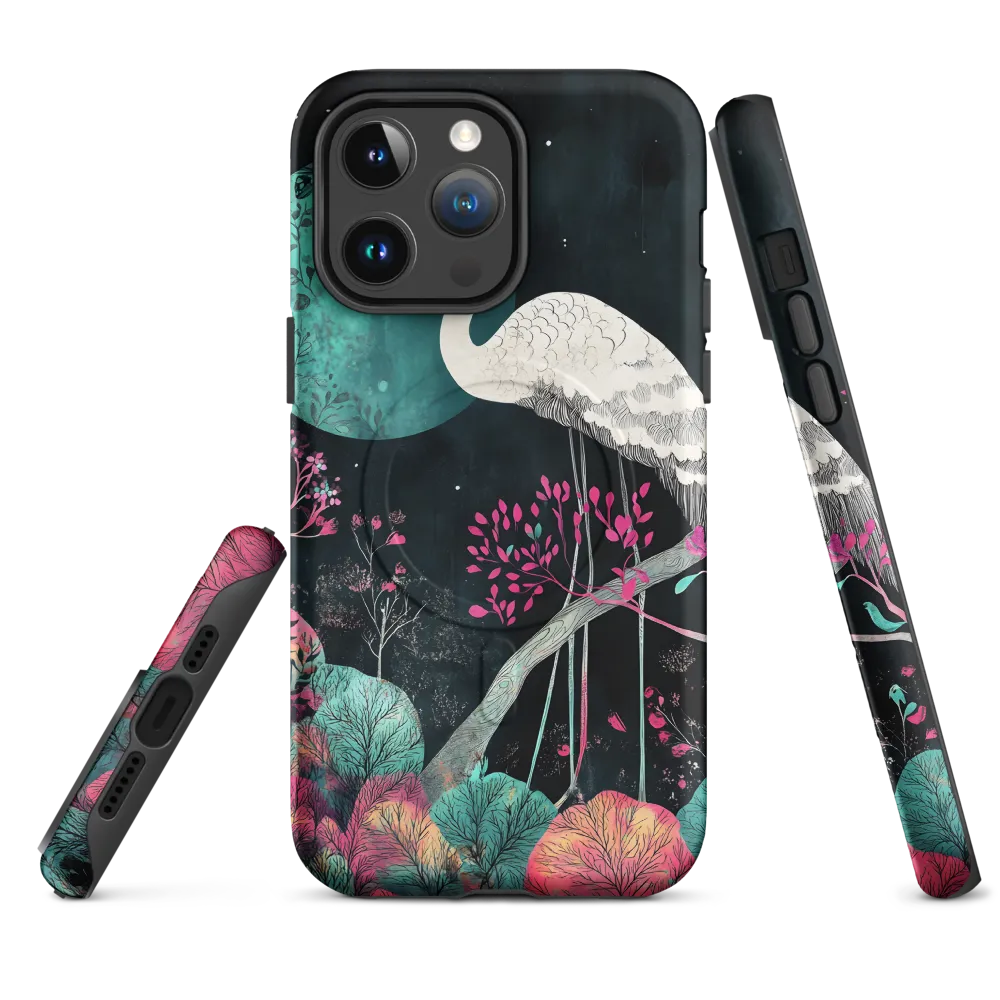 Ethereal Presence: Heron in a Floral Dreamscape