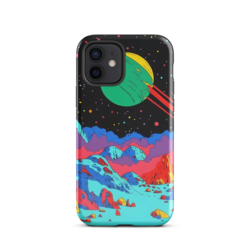 Neon Shores of a Ringed World