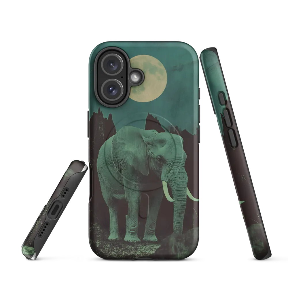 Ethereal Presence: Elephant Under a Full Moon