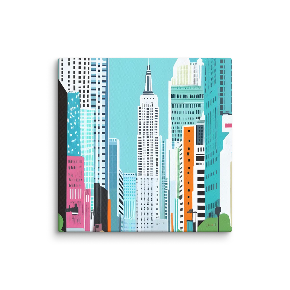 Urban Symphony: A Modern Cityscape | Canvas | 12″×12″
