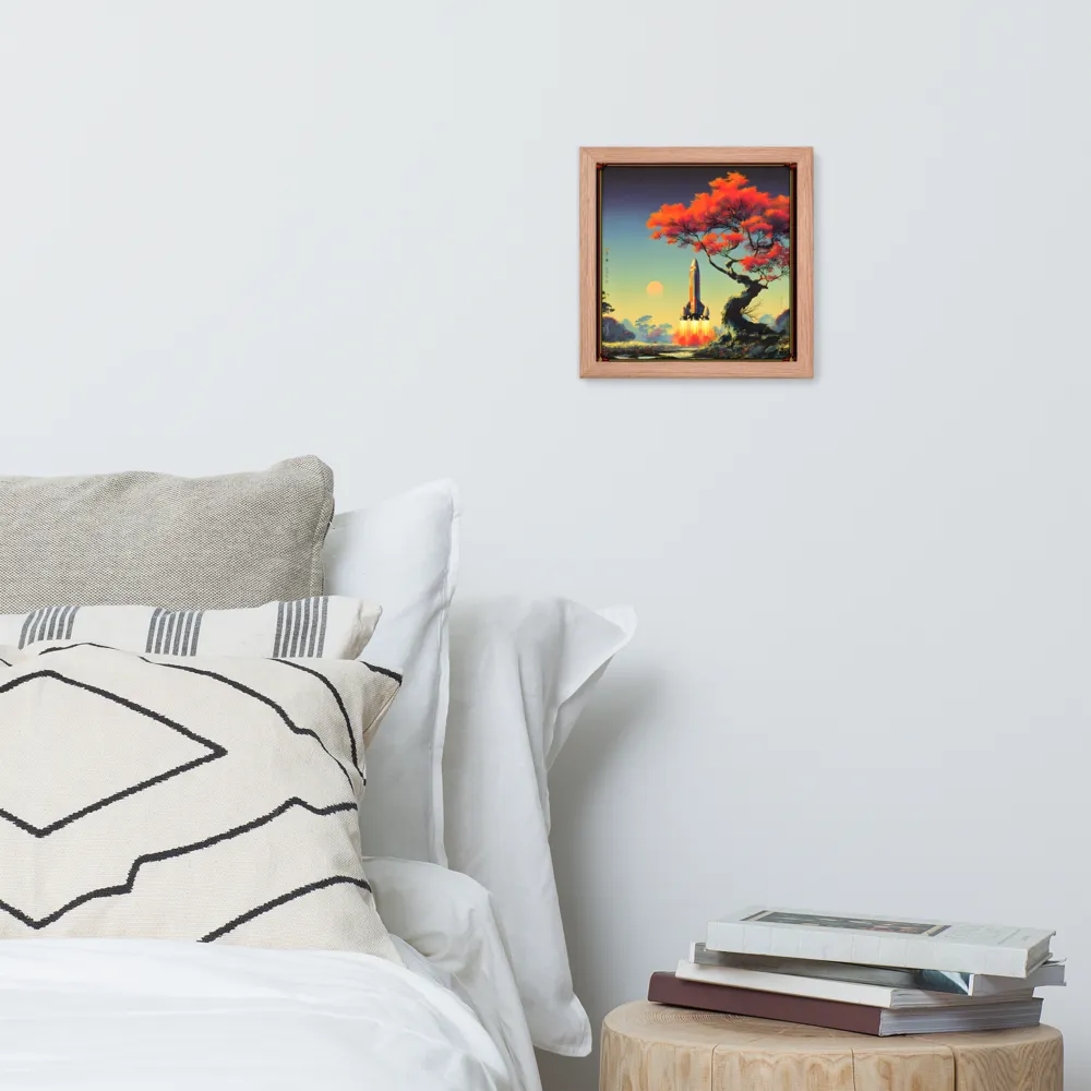 Autumn Launch 
 Poster with Red oak Frame | 10″x 10″