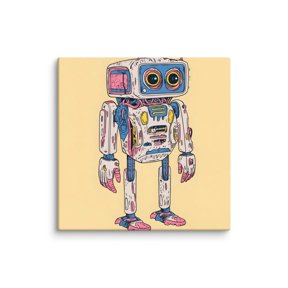 Whimsical Robot Delight | Canvas | 28″×28″