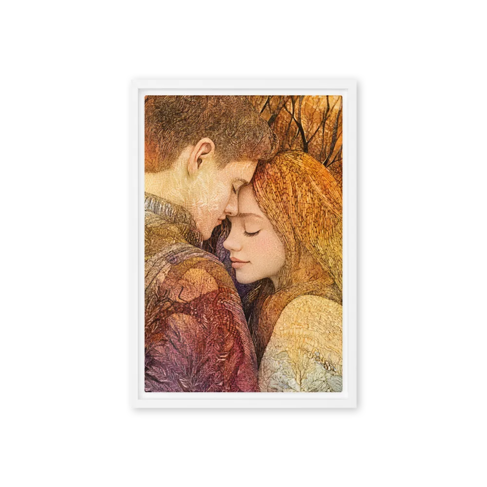 Embrace of Autumn | Canvas with White Frame | 12″×18″