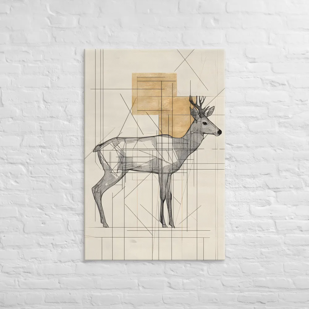 Geometric Elegance: The Majestic Deer | Canvas | 32″×48″