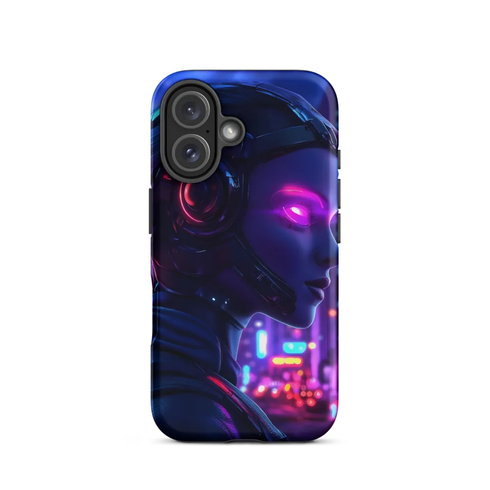 Neon Dreams: A Cyborg's Mystique | Phone Case