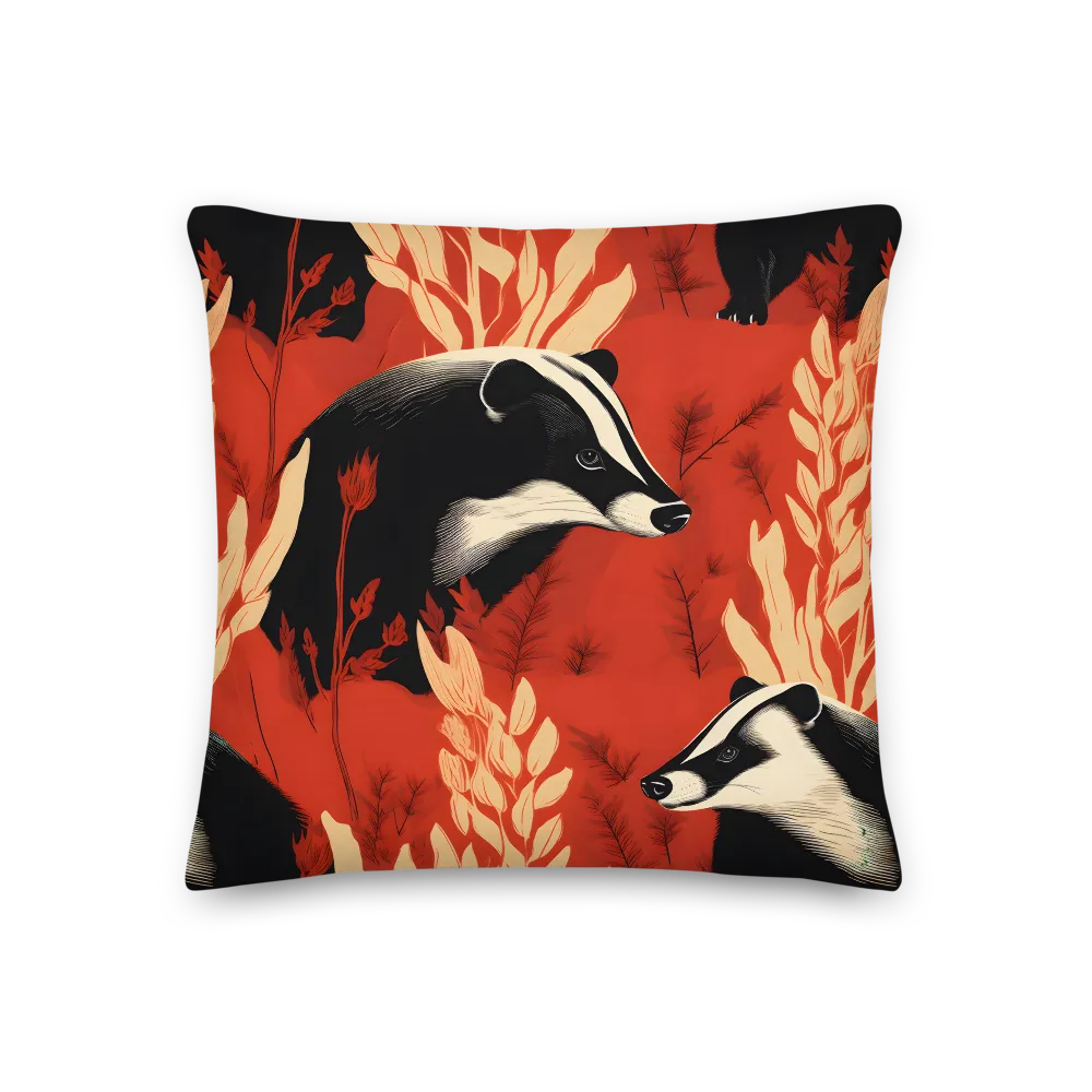 Whimsical Badger Dance | Pillow | 18″×18″