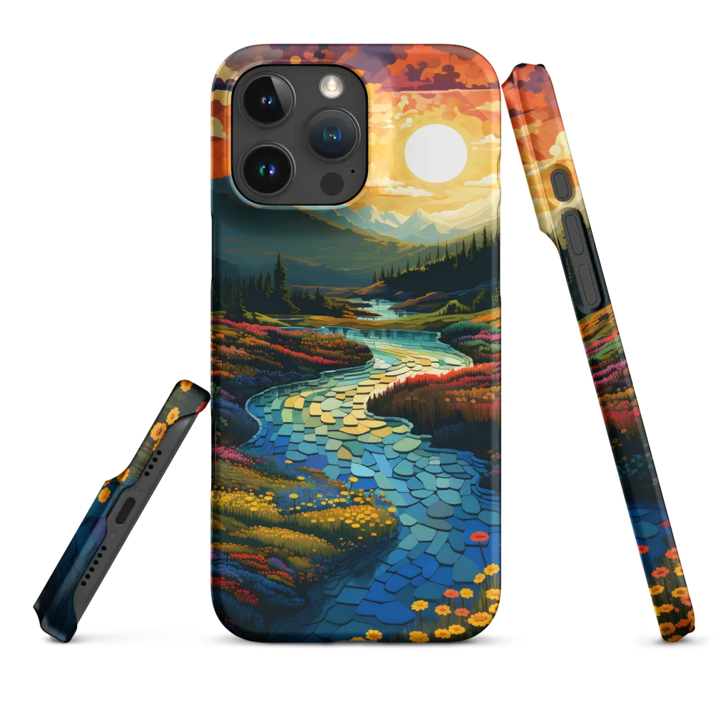 Serenity in Sunset: A Winding River's Embrace | Phone Case |  16 Pro Max | Snap Case | Matte