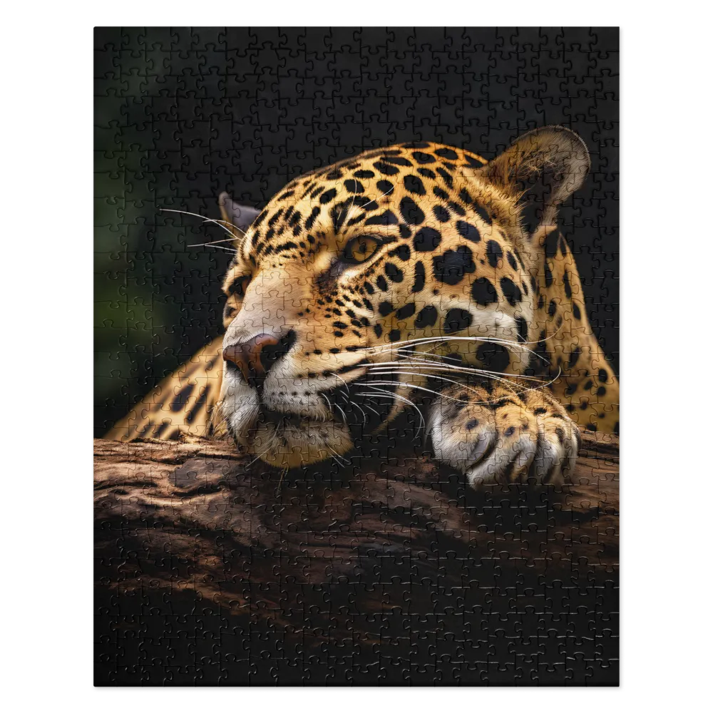 Tranquil Majesty: The Resting Leopard | Jigsaw Puzzle | 520 pieces