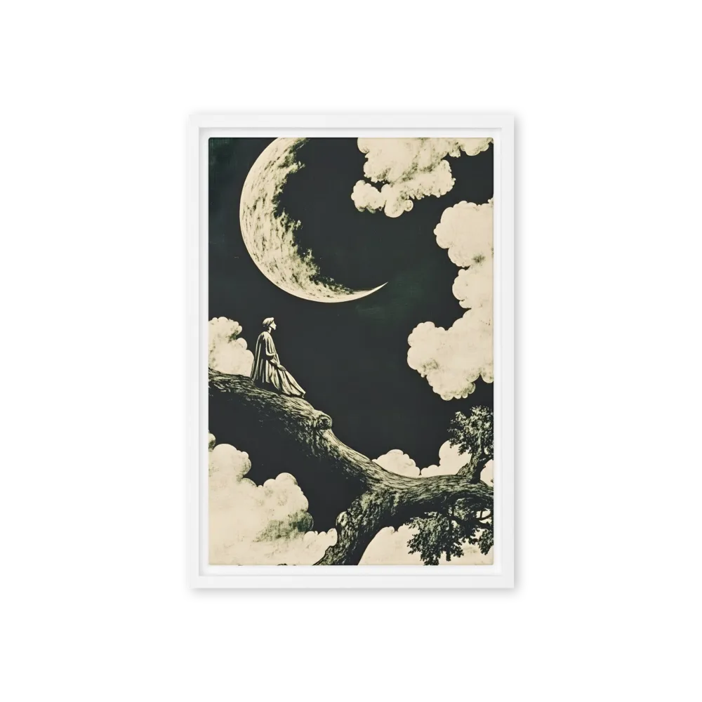 Whispers of the Moon | Canvas with White Frame | 12″×18″