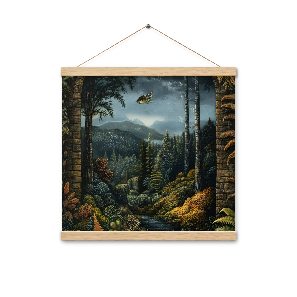 Whispers of the Enchanted Forest | Poster With Oak Wood Hanger | 16″×16″