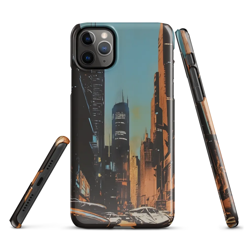 Futuristic Cityscape in Blue and Orange | Phone Case |  11 Pro Max | Snap Case | Glossy