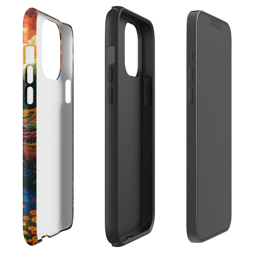Serenity in Sunset: A Winding River's Embrace | Phone Case |  13 Pro Max | Tough Case | Matte