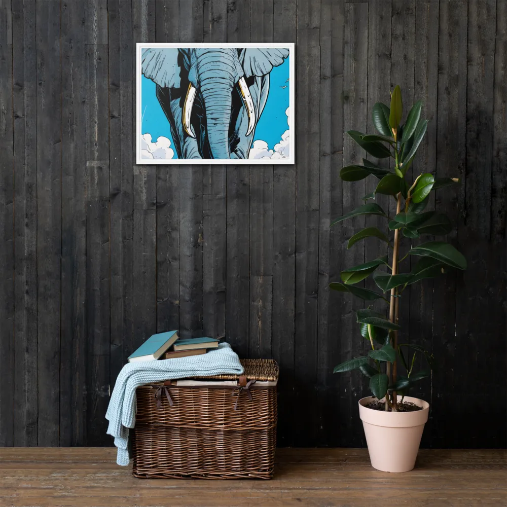 Majestic Presence: The Elephant | Canvas with White Frame | 18″×24″