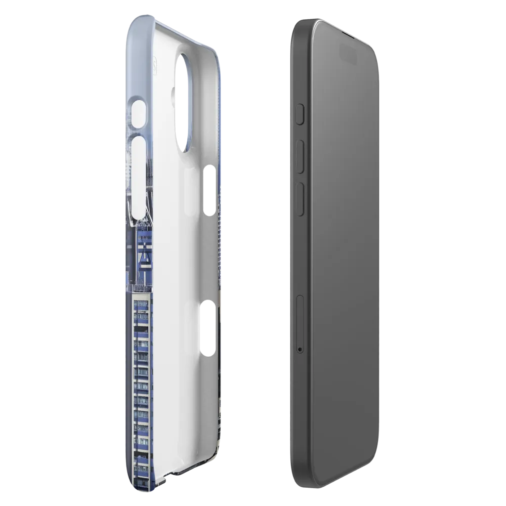 Urban Symphony: A Cityscape in Blues and Grays | Phone Case |  16 Plus | Snap Case | Glossy