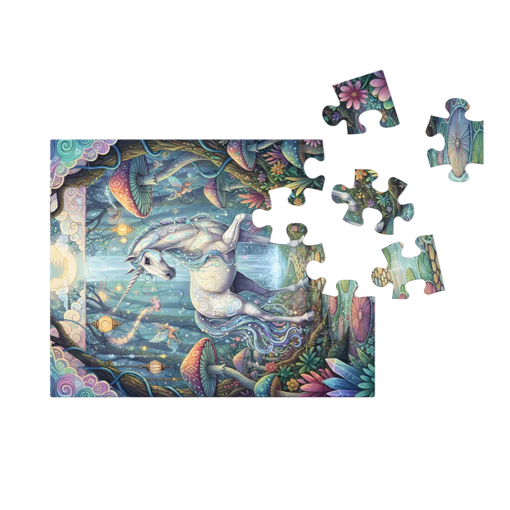 Moonlit Forest Unicorn 
 Jigsaw Puzzle in Tin Box