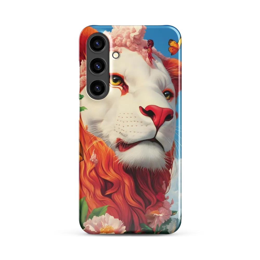 Majestic Lion Amidst Floral Splendor