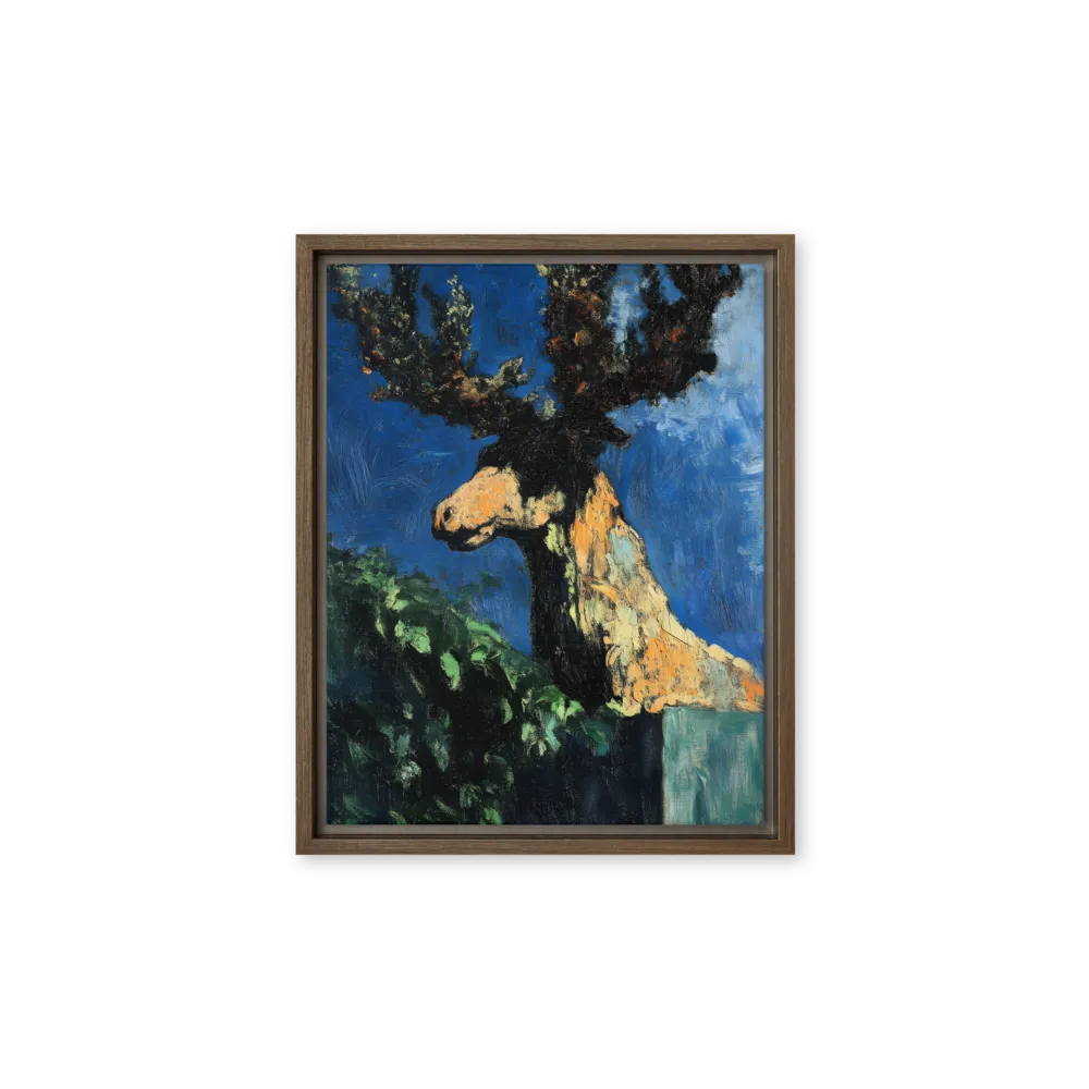 The Majestic Deer in Nature | Canvas with Brown Frame | 11″×14″