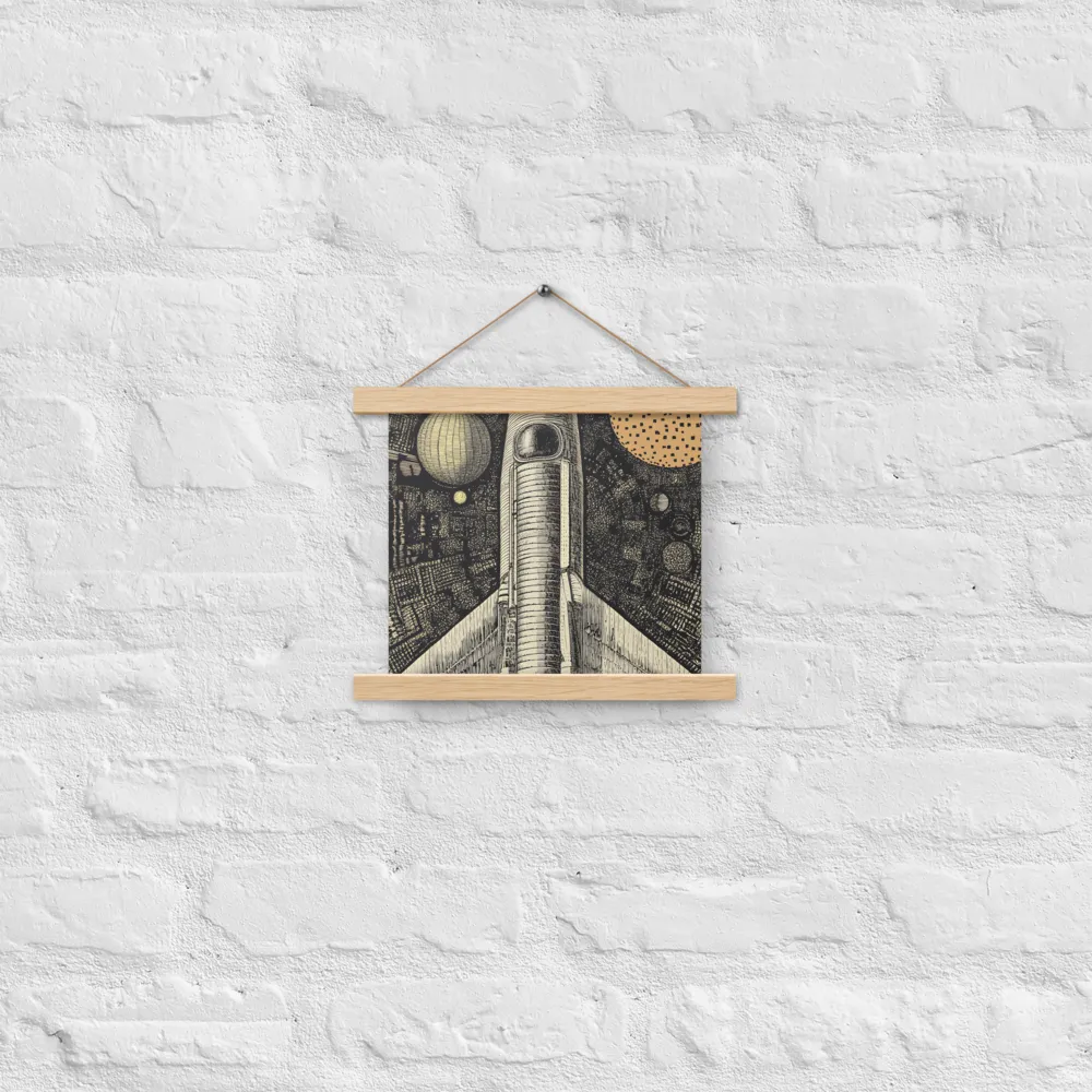 Voyage to the Unknown | Poster With Oak Wood Hanger | 10″×10″