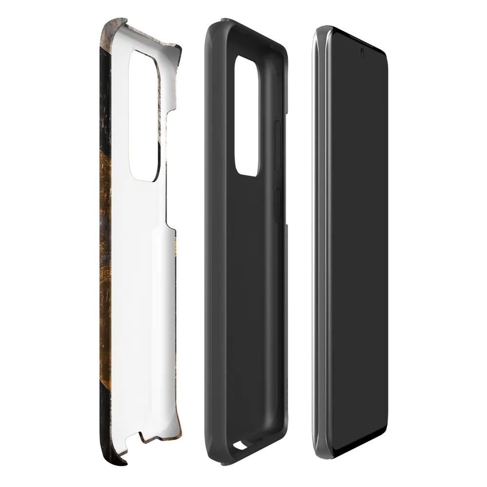Geometric Harmony in Gold and Black | Phone Case |  S20 Ultra | Tough Case | Matte