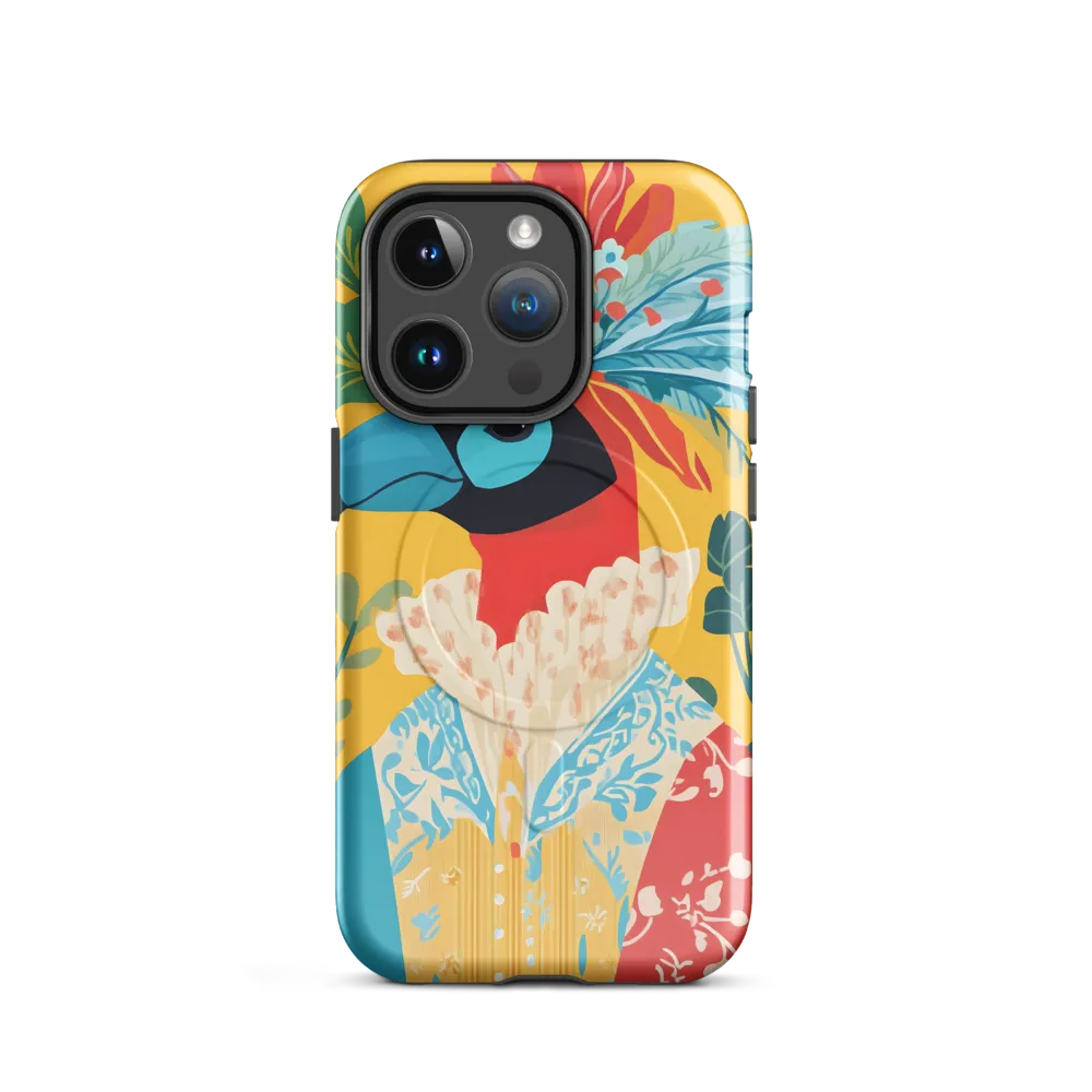 The Regal Parrot: A Celebration of Color | Phone Case |  14 Pro | MagSafe® Tough Case | Glossy