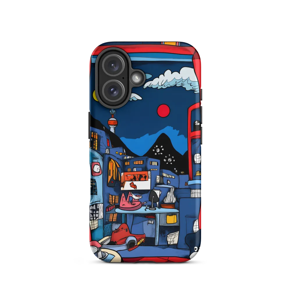 Whimsical Cityscape at Night | Phone Case |  16 | Tough Case | Matte