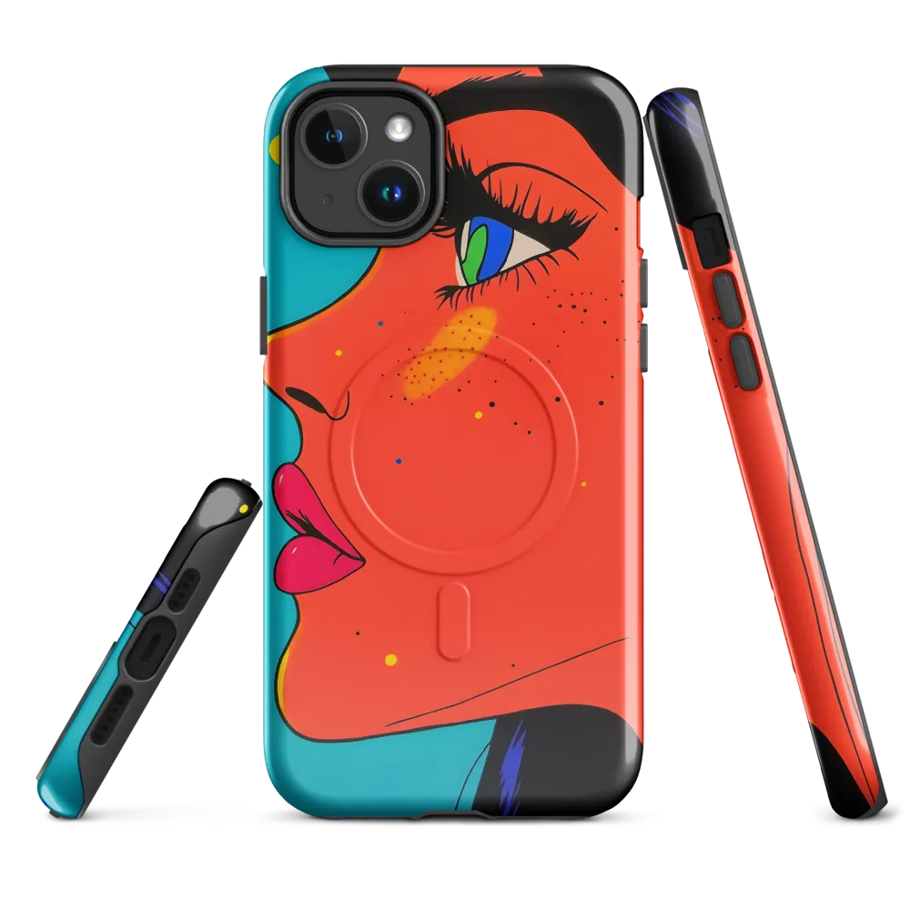 Vibrant Feminine Profile in Pop Art