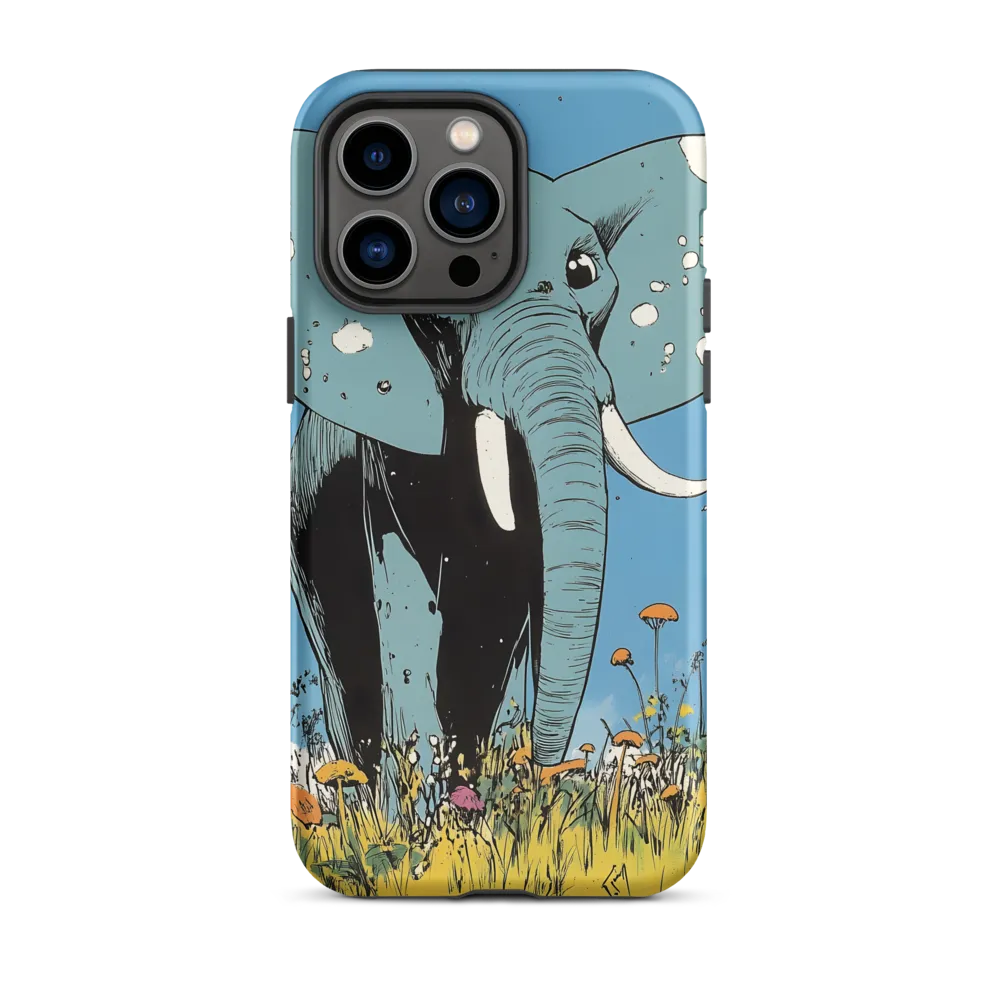 Whimsical Blue Elephant in Bloom